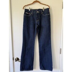 VTG Y2K 90s Women's Tommy Hilfiger Flare Bell Jeans Dark Denim Jeans Sz 7